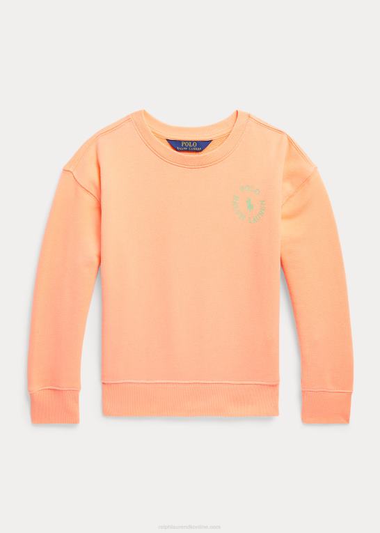 orange stænk børn Ralph Lauren fleece sweatshirt med stor pony logo Z426B6713