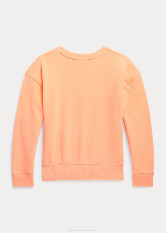 orange stænk børn Ralph Lauren fleece sweatshirt med stor pony logo Z426B6713