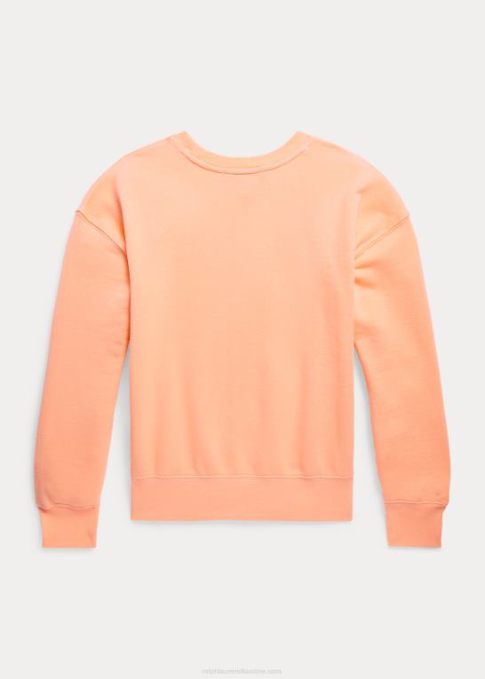 orange stænk børn Ralph Lauren fleece sweatshirt med stor pony logo Z426B9980