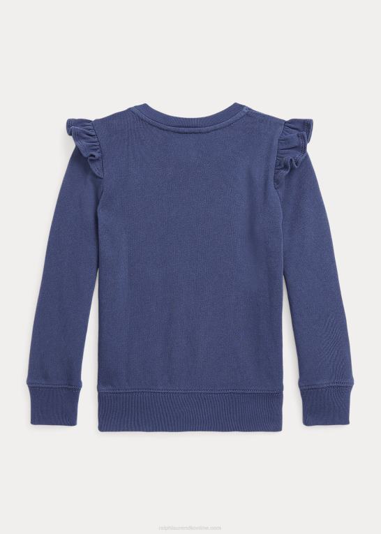 rustik marine børn Ralph Lauren flæsede spa-frotté sweatshirt Z426B7433
