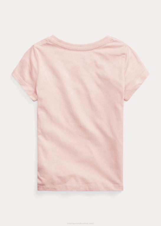 antydning af pink børn Ralph Lauren T-shirt i bomuldsjersey Z426B6906