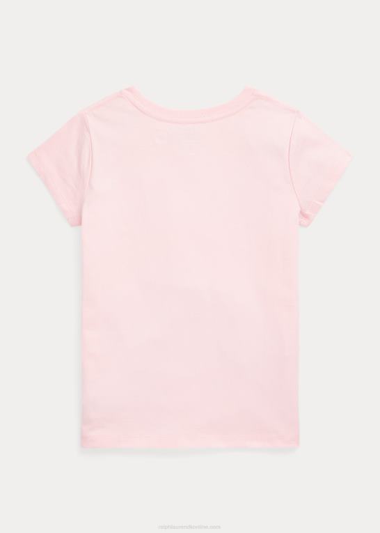 antydning af pink børn Ralph Lauren T-shirt i bomuldsjersey med logo Z426B7096