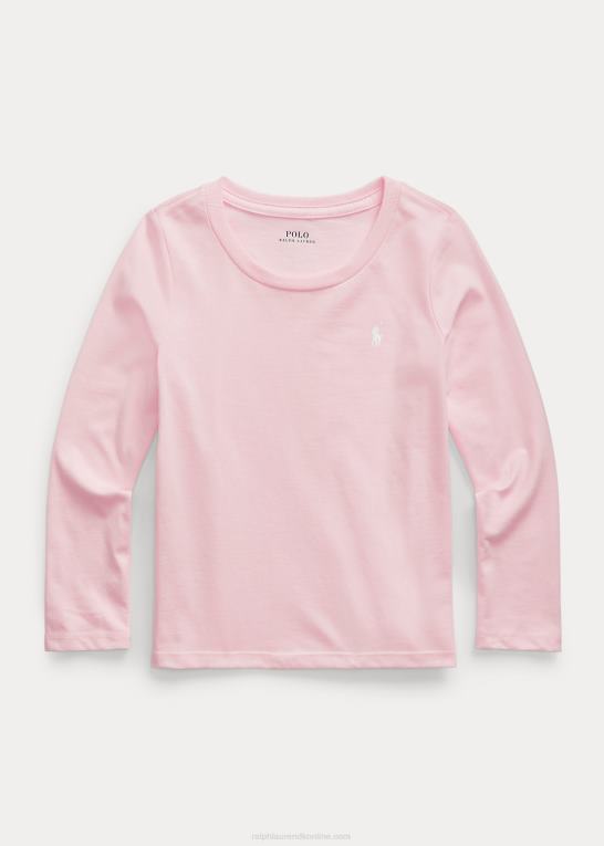antydning af pink børn Ralph Lauren langærmet t-shirt i bomuldsjersey Z426B6896