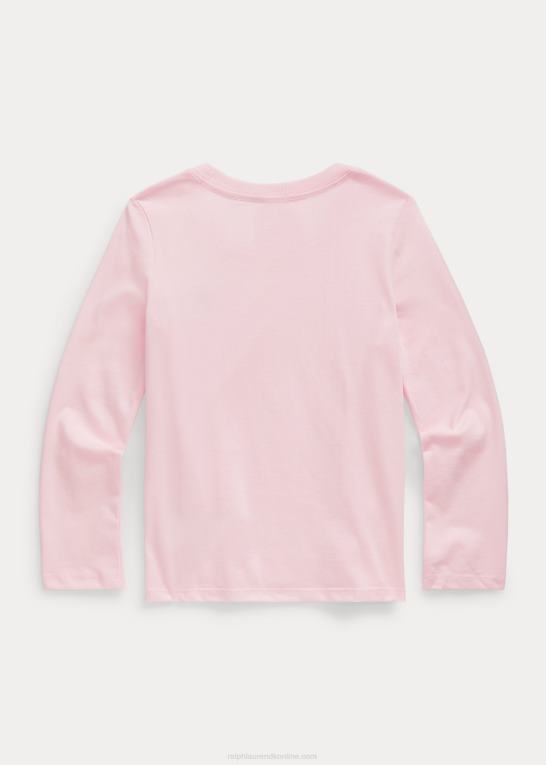 antydning af pink børn Ralph Lauren langærmet t-shirt i bomuldsjersey Z426B6896