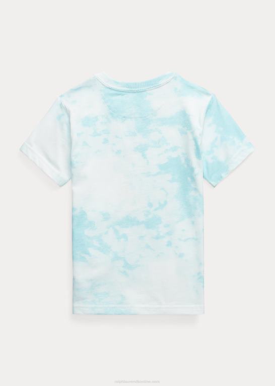 ø aqua børn Ralph Lauren polo bear tie-dye-print bomuldst-shirt Z426B5747