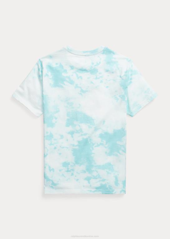ø aqua børn Ralph Lauren polo bear tie-dye-print bomuldst-shirt Z426B6092