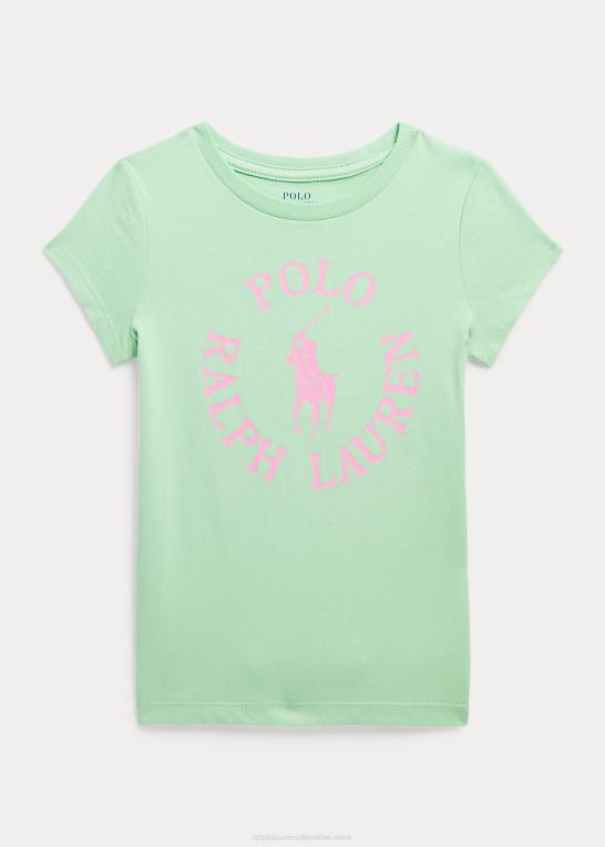 atrium grøn børn Ralph Lauren T-shirt i bomuldsjersey med stor pony-logo Z426B6801