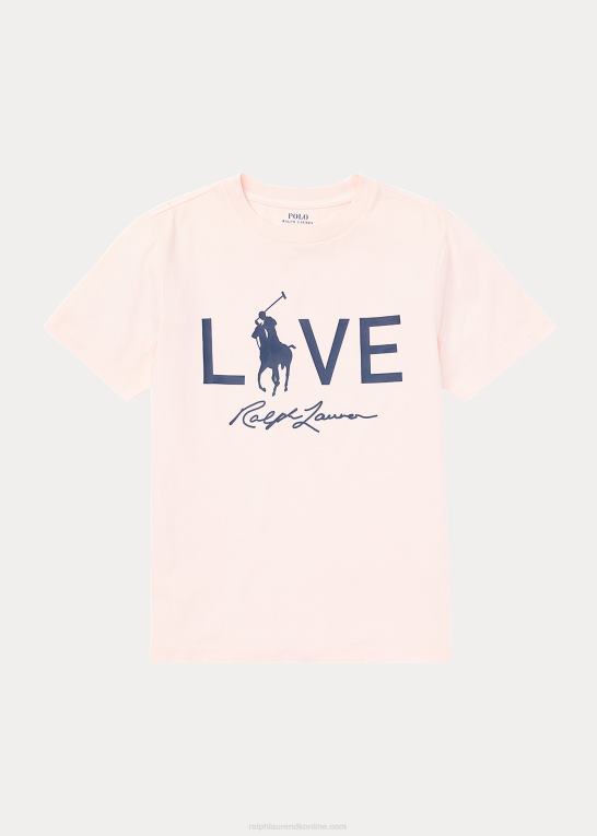 børn Ralph Lauren pink pony live love t-shirt Z426B6304