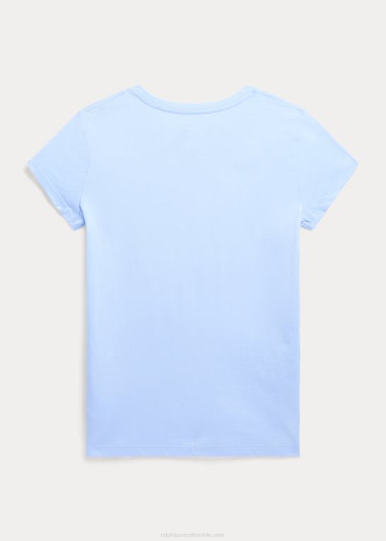 baby Blå børn Ralph Lauren T-shirt i bomuldsjersey med stor pony-logo Z426B6717