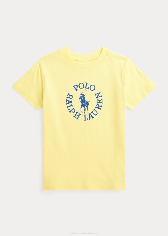 bristol gul børn Ralph Lauren T-shirt i bomuldsjersey med stor pony-logo Z426B5741