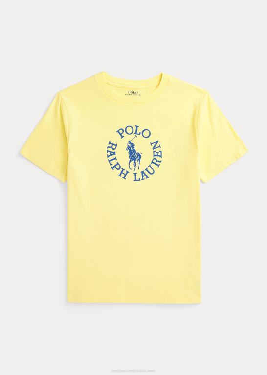 bristol gul børn Ralph Lauren T-shirt i bomuldsjersey med stor pony-logo Z426B6093