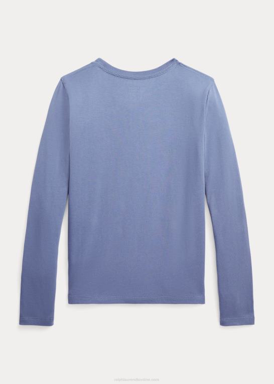 capri blå børn Ralph Lauren T-shirt i bomuldsjersey Z426B7217