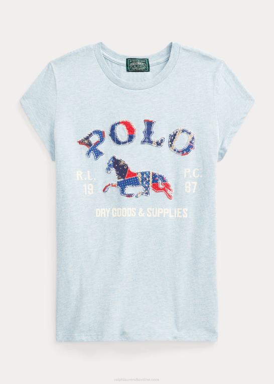 chambray lyng børn Ralph Lauren jersey af hestebomuld Z426B7538