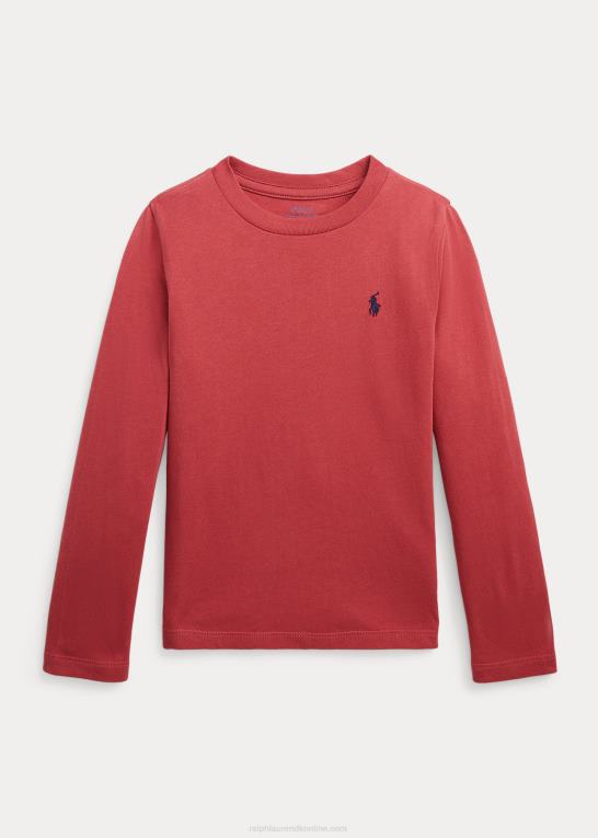 chili peber børn Ralph Lauren langærmet t-shirt i bomuldsjersey Z426B6897