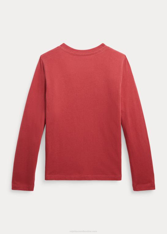 chili peber børn Ralph Lauren langærmet t-shirt i bomuldsjersey Z426B6897