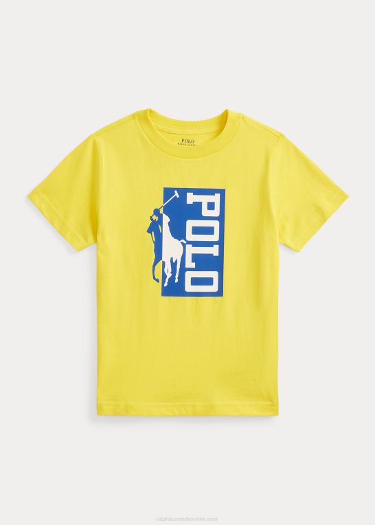 citronknus børn Ralph Lauren farveskiftende T-shirt i bomuldsjersey Z426B9785