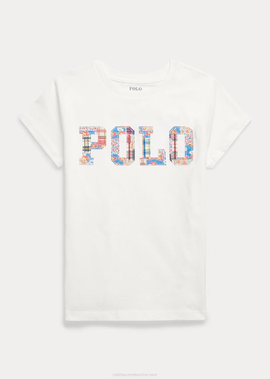 dækvask hvid børn Ralph Lauren T-shirt i bomuldsjersey med logo Z426B7094