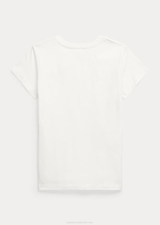 dækvask hvid børn Ralph Lauren T-shirt i bomuldsjersey med logo Z426B7094