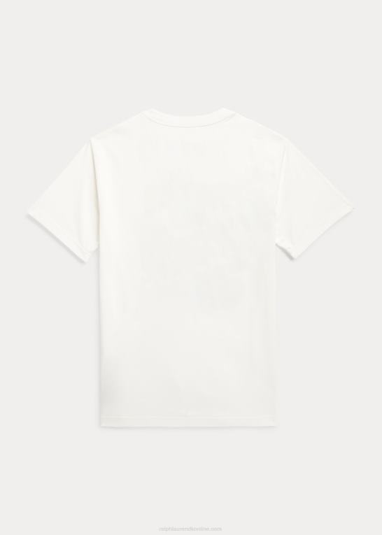 dækvask hvid børn Ralph Lauren grafisk t-shirt i bomuldsjersey Z426B6137
