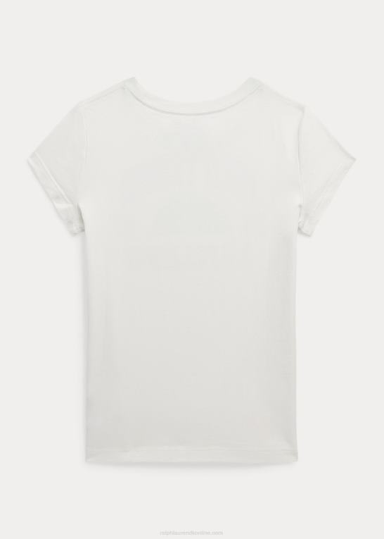 dækvask hvid børn Ralph Lauren grafisk t-shirt i bomuldsjersey Z426B6815