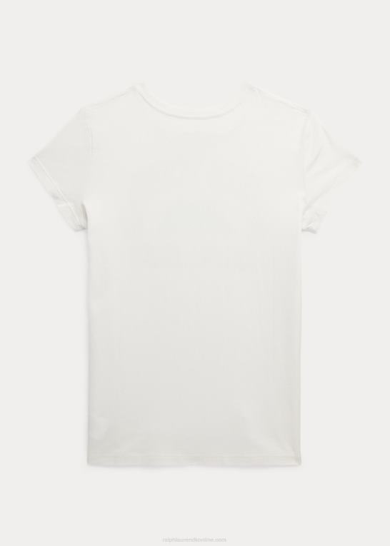 dækvask hvid børn Ralph Lauren grafisk t-shirt i bomuldsjersey Z426B7070