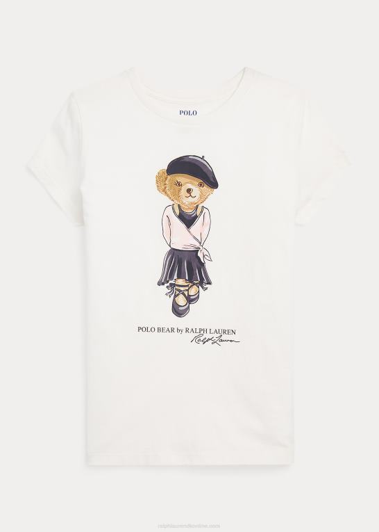 dækvask hvid børn Ralph Lauren polo bear bomuldsjersey t-shirt Z426B10000