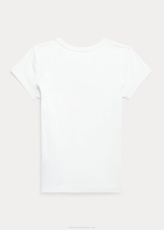dækvask hvid børn Ralph Lauren polo bear bomuldsjersey t-shirt Z426B7092