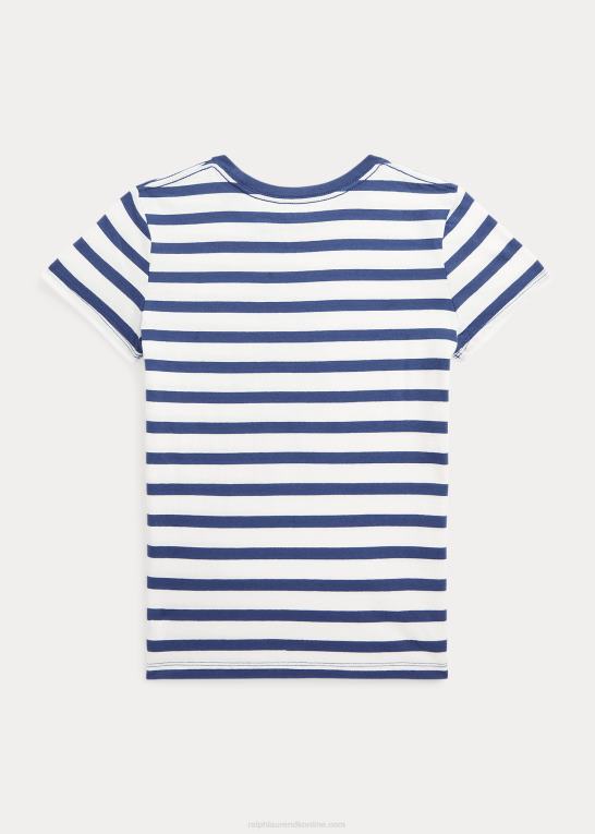 deckwash hvid/navy børn Ralph Lauren polobjørn stribet bomuldstrøje Z426B10001