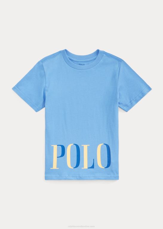 havneø blå børn Ralph Lauren T-shirt i bomuldsjersey med logo Z426B5766