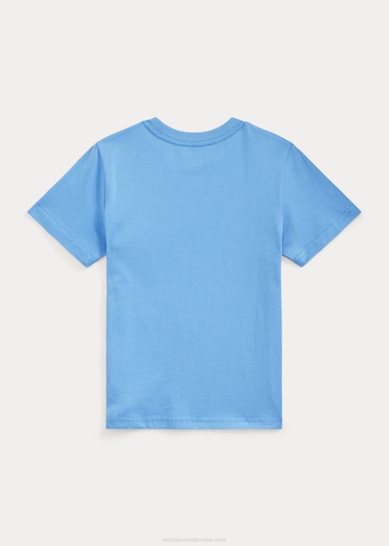 havneø blå børn Ralph Lauren T-shirt i bomuldsjersey med logo Z426B5766
