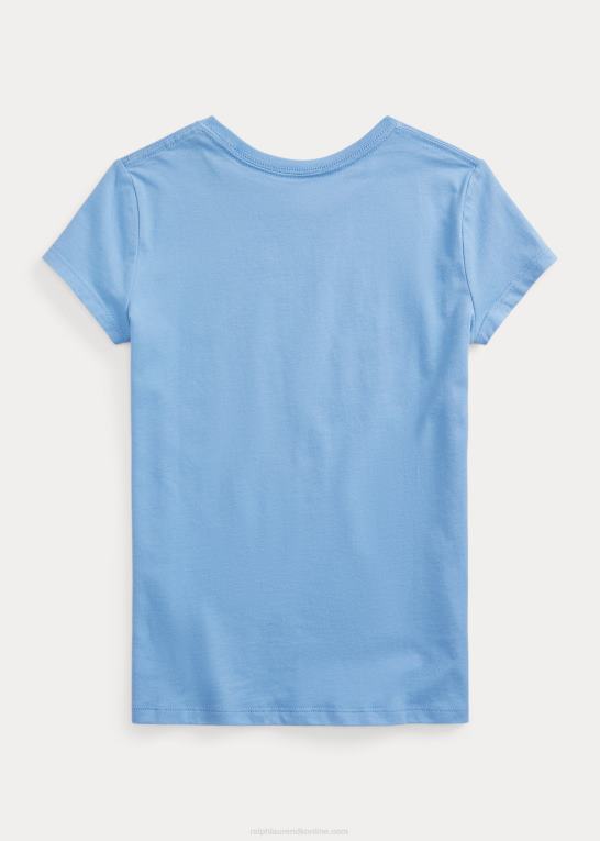 havneø blå børn Ralph Lauren T-shirt i bomuldsjersey med logo Z426B7528