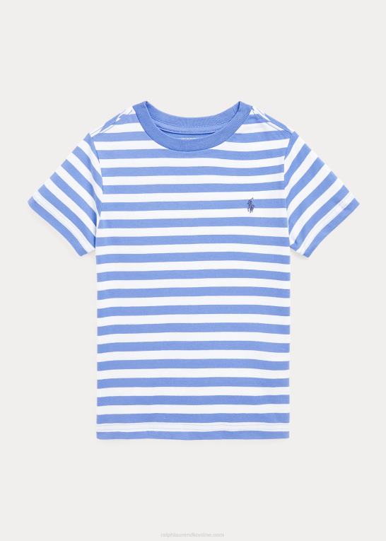 havneø blå/hvid børn Ralph Lauren stribet T-shirt i bomuldsjersey Z426B6456