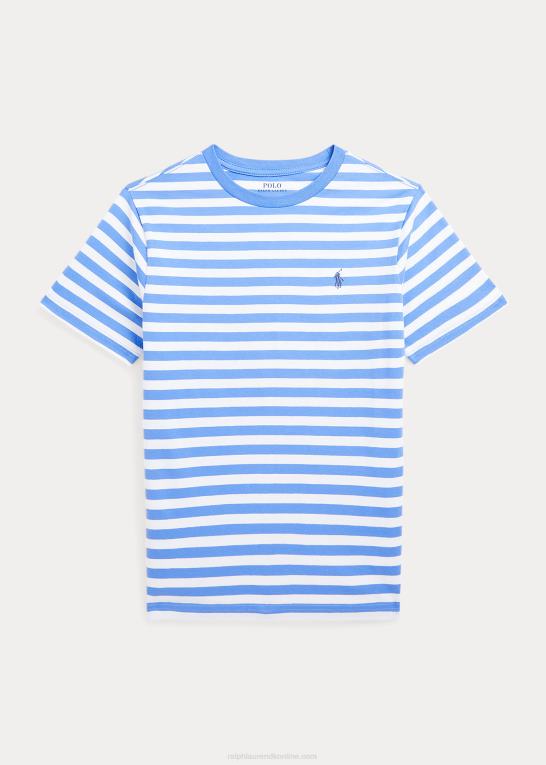 havneø blå/hvid børn Ralph Lauren stribet T-shirt i bomuldsjersey Z426B6606