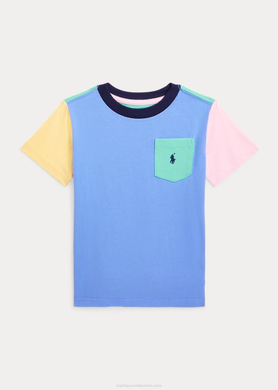 havneøen blå multi børn Ralph Lauren farveblokeret lommet-shirt i bomuld Z426B5782