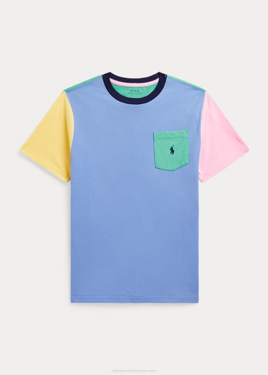 havneøen blå multi børn Ralph Lauren farveblokeret lommet-shirt i bomuld Z426B9852