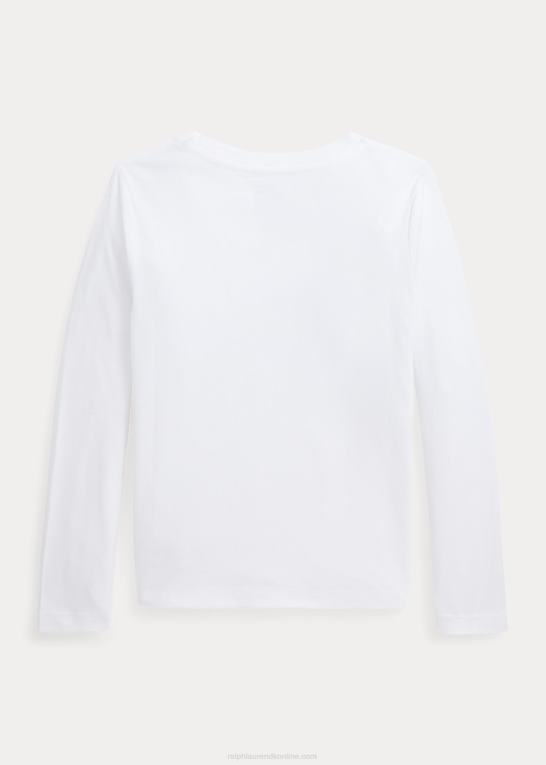 hvid børn Ralph Lauren T-shirt i bomuldsjersey Z426B6899