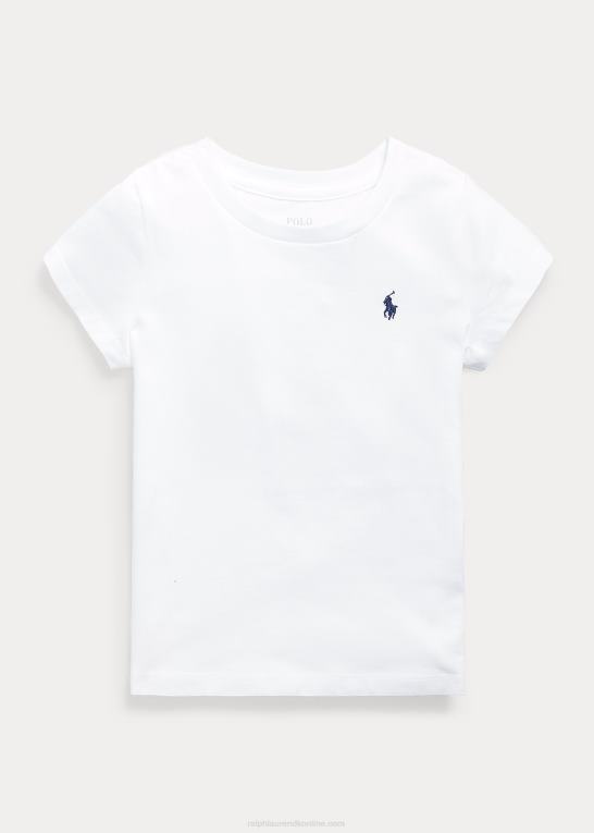 hvid børn Ralph Lauren T-shirt i bomuldsjersey Z426B6903