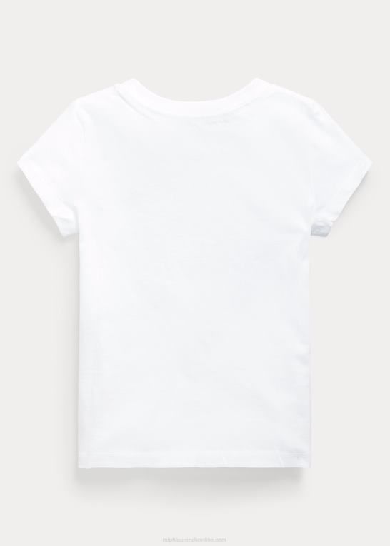 hvid børn Ralph Lauren T-shirt i bomuldsjersey Z426B6903