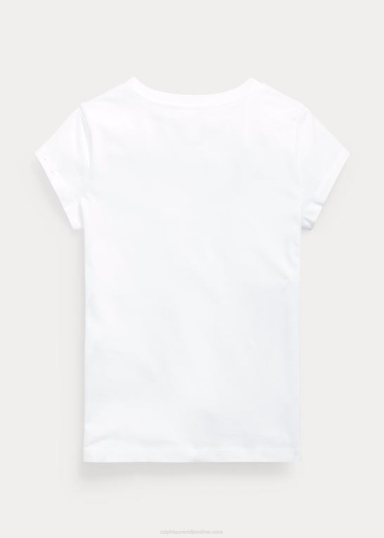 hvid børn Ralph Lauren T-shirt i bomuldsjersey Z426B7221