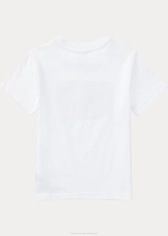 hvid børn Ralph Lauren flag T-shirt i bomuldsjersey Z426B5912