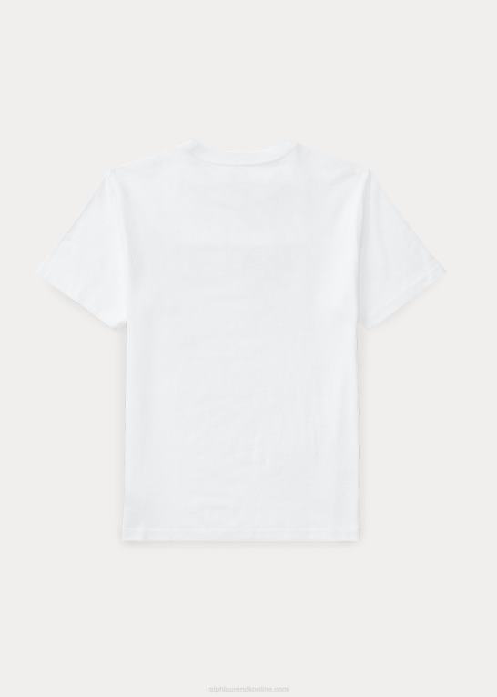 hvid børn Ralph Lauren flag T-shirt i bomuldsjersey Z426B6292