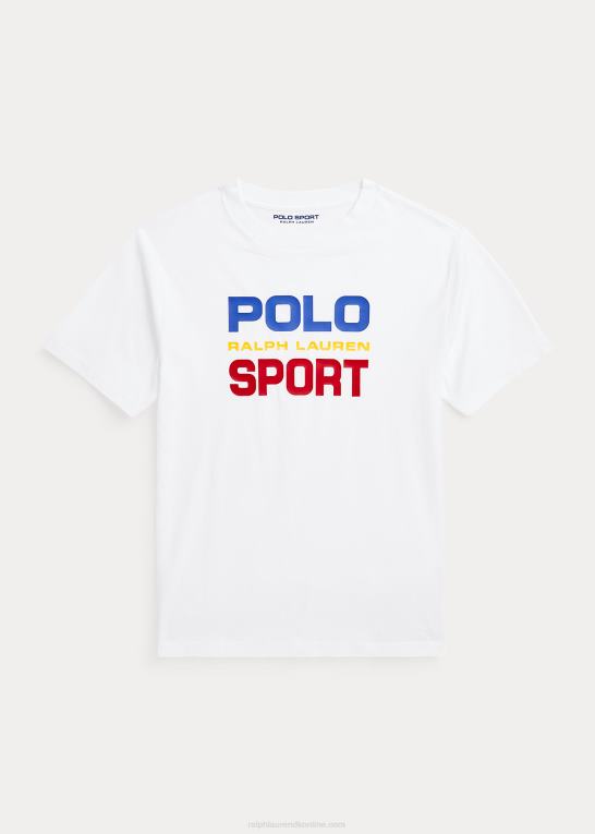 hvid børn Ralph Lauren polo sport bomuldsjersey t-shirt Z426B6151