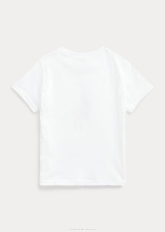 hvid børn Ralph Lauren stor pony t-shirt i bomuldsjersey Z426B6495