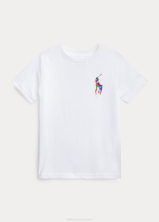hvid børn Ralph Lauren stor pony t-shirt i bomuldsjersey Z426B9782