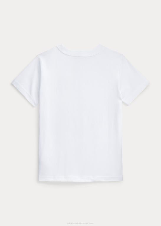 hvid børn Ralph Lauren stor pony t-shirt i bomuldsjersey Z426B9782