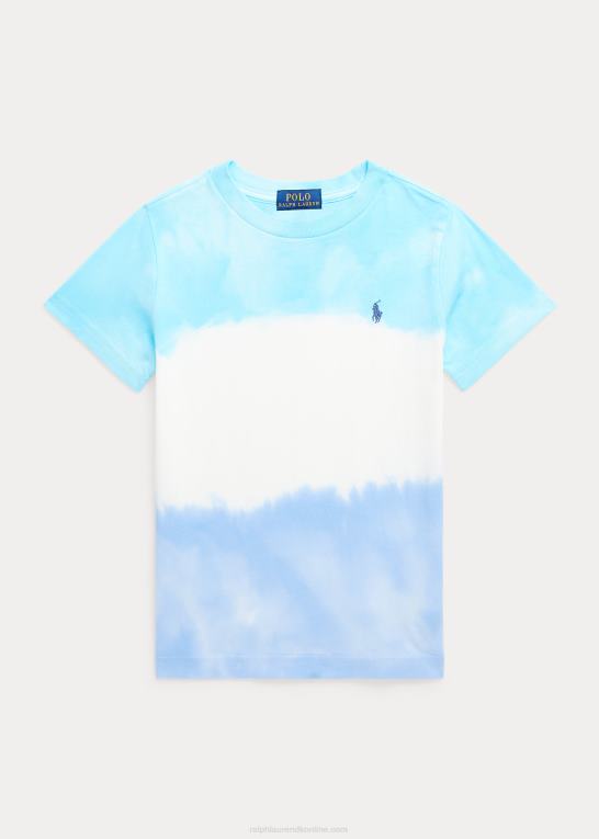 island aqua tie dye børn Ralph Lauren tie-dye bomuldsjersey grafisk t-shirt Z426B5743