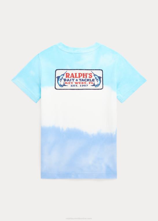 island aqua tie dye børn Ralph Lauren tie-dye bomuldsjersey grafisk t-shirt Z426B5743