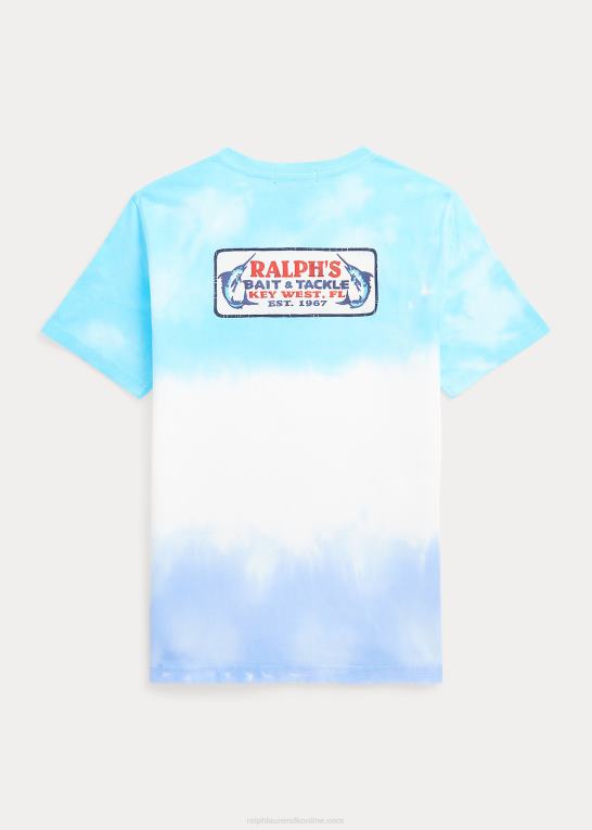 island aqua tie dye børn Ralph Lauren tie-dye bomuldsjersey grafisk t-shirt Z426B6099