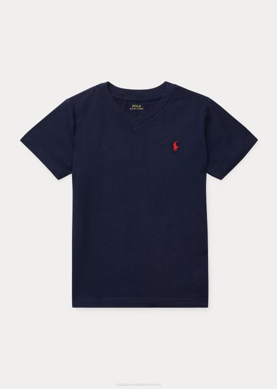 krydstogtflåde børn Ralph Lauren T-shirt med v-hals i bomuldsjersey Z426B5899