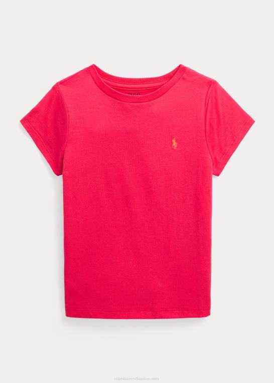 levende pink børn Ralph Lauren T-shirt i bomuldsjersey Z426B6902